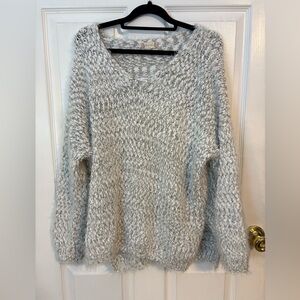 Altar'd State Cozy Gray V-Neck Sweater